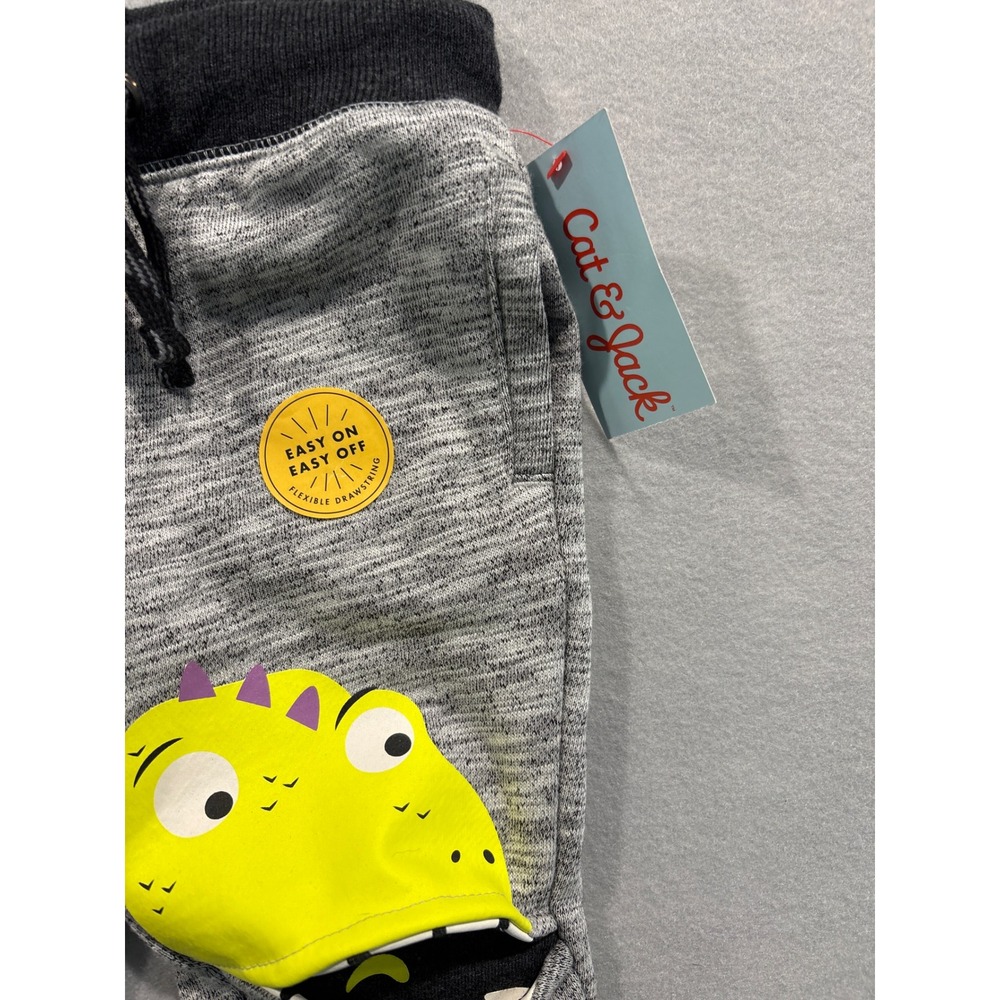 Cat & Jack Toddler Boys Gray Monster Knee Jogger Pants Space Dye 2T NWT - Picture 2 of 6
